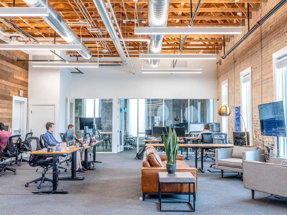 Property management professionals meeting in a modern office