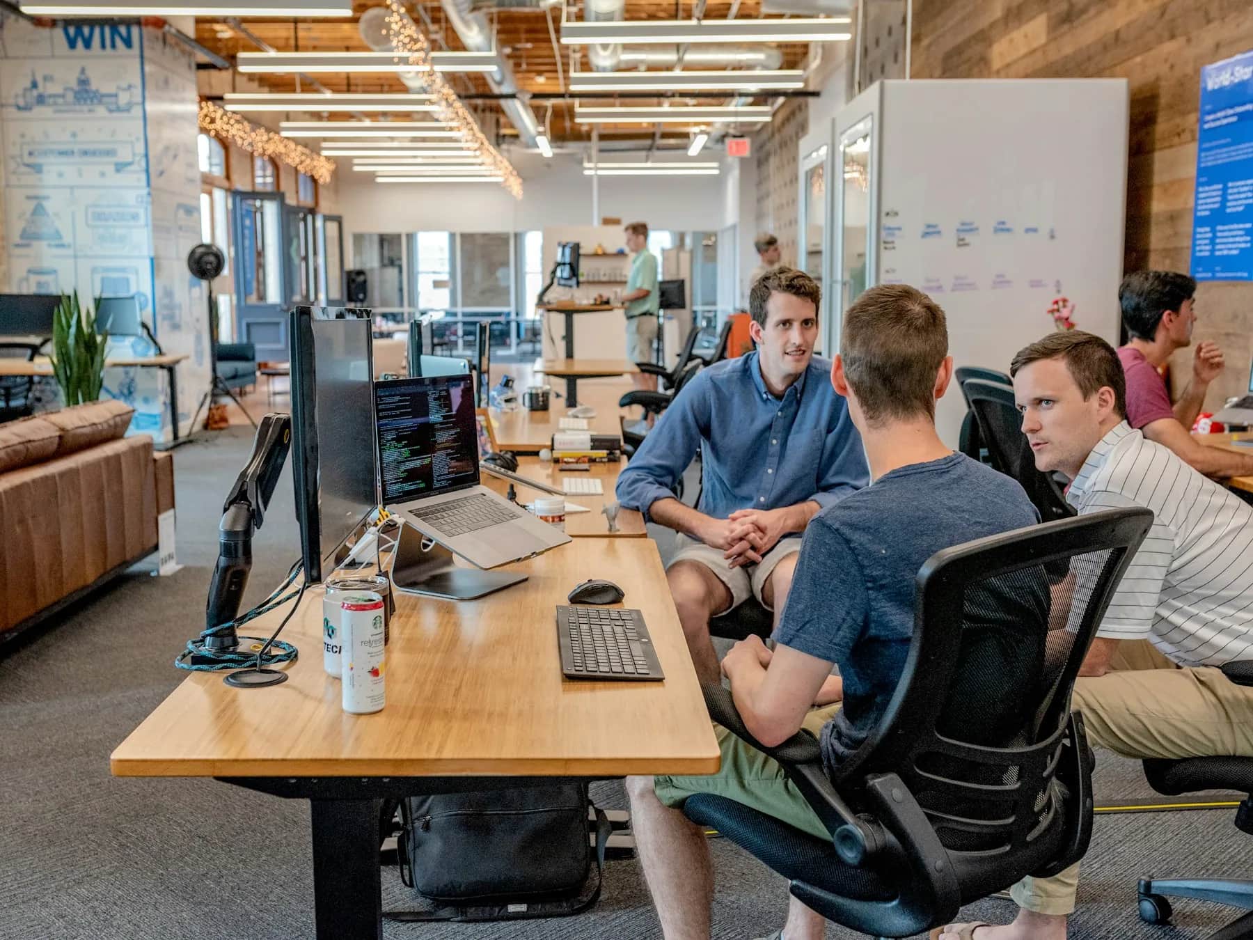Professional team meeting around a table